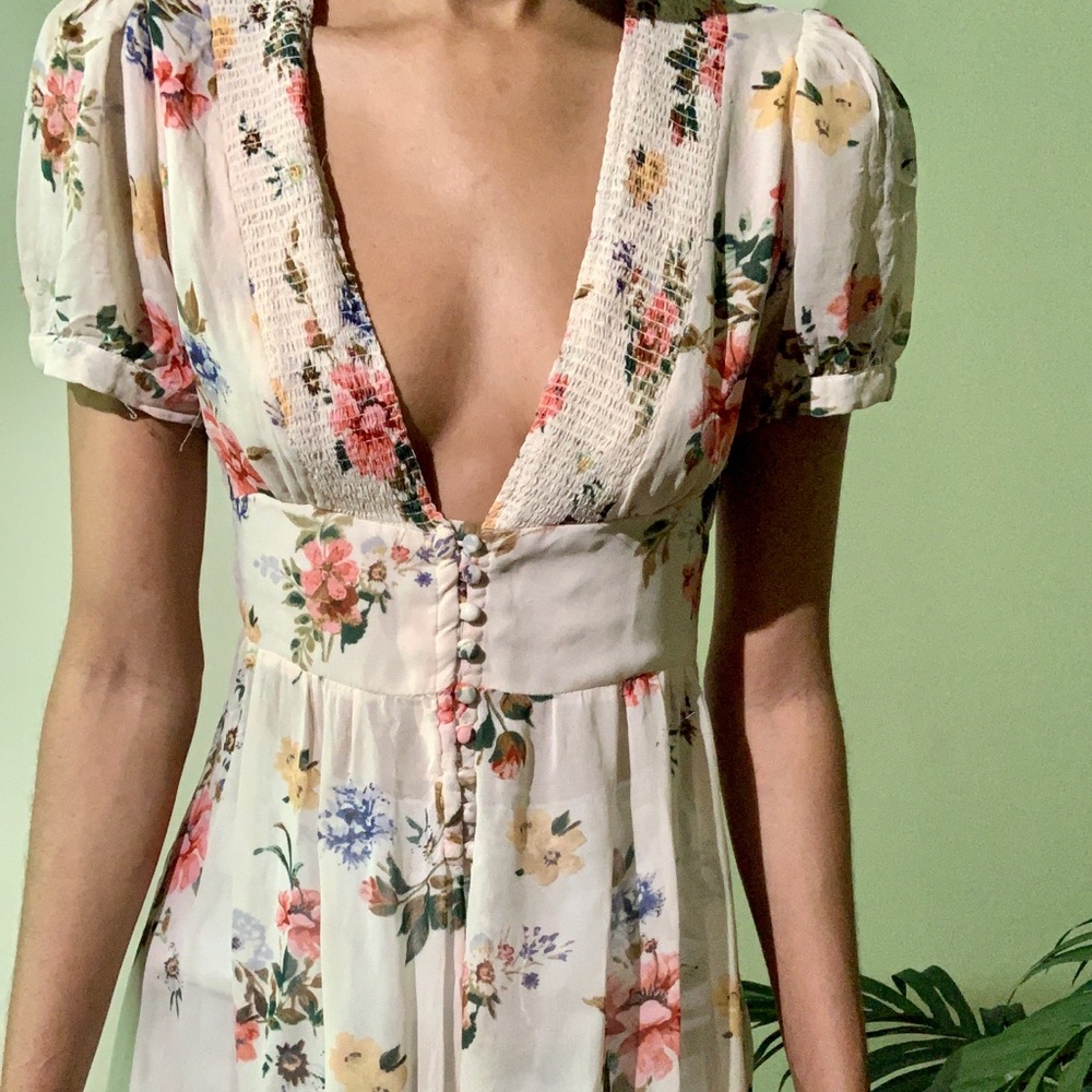 Floral print maxi top